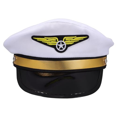 HOLIDYOYO Pilotenmütze Pilotenhüte für Damen Pilotenkostüm Pilotkappe Performance-Kostüm-Pilotenhut Cosplay Pilotenhut Captain Hut Pilotenhut für Kostümpartys Partyhut Stoff Weiß HOLIDYOYO Pilotenmütze Pilotenhüte für Damen Pilotenkostüm Pilotkappe Performance-Kostüm-Pilotenhut Cosplay Pilotenhut Captain Hut Pilotenhut für Kostümpartys Partyhut Stoff Weiß von HOLIDYOYO