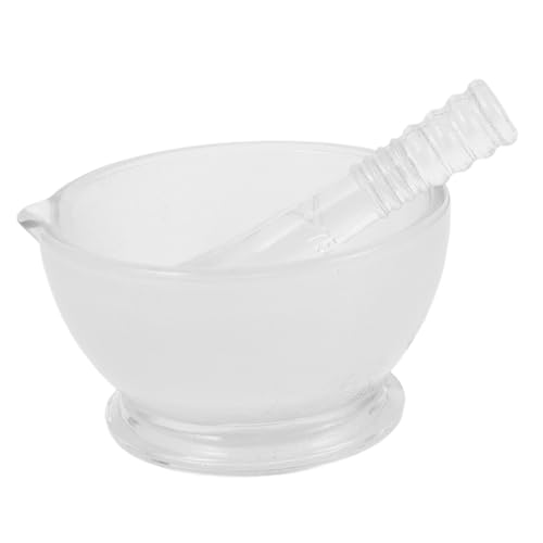 HOLIDYOYO Set mit Robustem und Schüssel Bruchsicherer Glasbehälter mit Rutschfestem Boden Ergonomischer Stößel für Gewürze und Laborproben Vielseitig Einsetzbar Küche und Labor von HOLIDYOYO