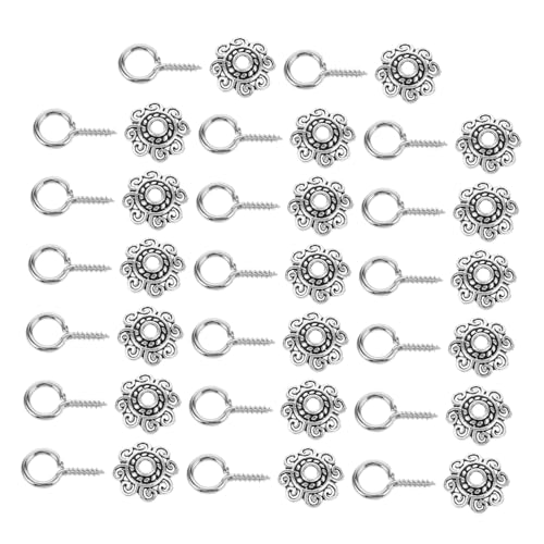 HOLIDYOYO Spacer Beads Caps Legierte Blütenförmige Perlenkappen mit Augennägeln Leichtes DIY Schmuckzubehör für Armbänder Halsketten Ohrringe Strapazierfähige und Verschleißfeste von HOLIDYOYO