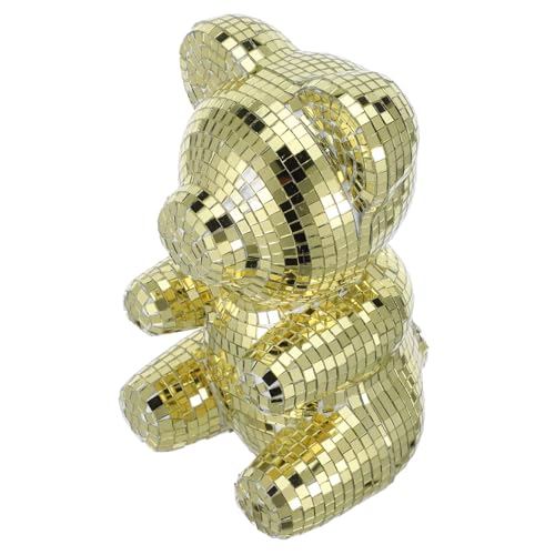 HOLIDYOYO Spiegelbären-Ornamente Disco-Desktop-Dekoration tragen reflektierende Disko Dekorationen LED Fotografie zubehör Jahrestag dekoratives Tier heimische Tierfigur Glas Golden HOLIDYOYO Spiegelbären-Ornamente Disco-Desktop-Dekoration tragen reflektierende Disko Dekorationen LED Fotografie zubehör Jahrestag dekoratives Tier heimische Tierfigur Glas Golden von HOLIDYOYO
