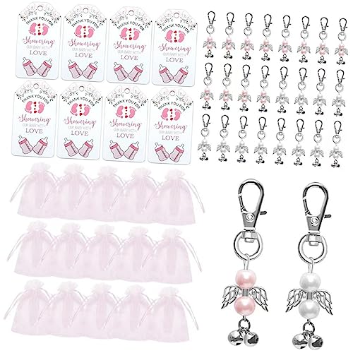 HOLIDYOYO Schlüsselanhänger-set Mit Engelchen 24-teilig Exquisite Dekorative Zum Aufhängen Für Babyparty Hochzeitsfeier Zubehör Zufällige Farbe von HOLIDYOYO