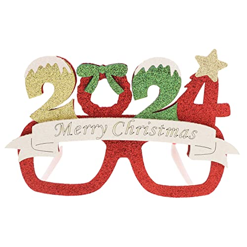 HOLIDYOYO Weihnachtsbrillengestell Blau Kernstück Weihnachtsbrille Foto-requisite Ornament Hochzeit Weihnachtsbrille Neuheit Partyzubehör Weihnachtliche Glitzerbrille Für Karikatur Filzstoff von HOLIDYOYO