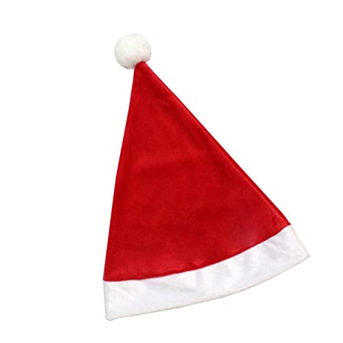 HOLIDYOYO Weihnachtsmütze Weihnachtsmütze Zwergenmütze Zwergenmütze Kurze Plüsch-Weihnachtsmann-Mütze Weihnachtsaccessoires Für Weihnachtsfeiertage (Rot) von HOLIDYOYO