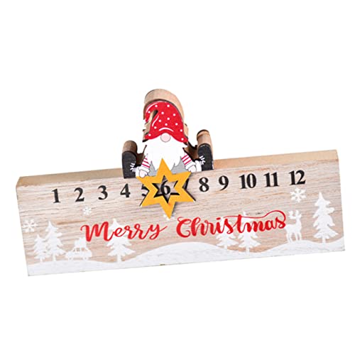 HOLIDYOYO Weihnachtsschmuck Weihnachts Adventskalender Weihnachtskalender Blöcke Weihnachtsbedarf Feiertag Mit Abdeckungen Countdown Kalender Blöcke Innendekorationen Kalenderdekor Holz von HOLIDYOYO