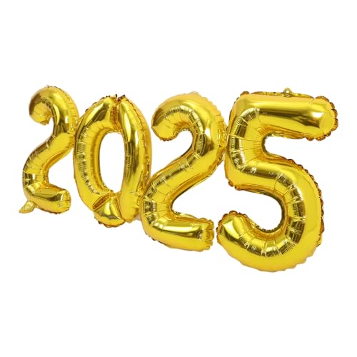 HOLIDYOYO Dekoration Geburtstag Folienballon Luftballon Dekoration Zahl 2025 Luftballons Riesige Goldene Folienballons Für Abschlussdekorationen 2025 Silvesterfest-partyzubehör von HOLIDYOYO