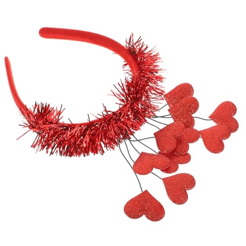 HOLIDYOYO faschings haarreif haarreifen mit herzen festival haarreif Stirnbänder für Neugeborene Band stutzenhalter zarte Haarreifen weibliche Parteikopfdekoration Filzstoff rot von HOLIDYOYO