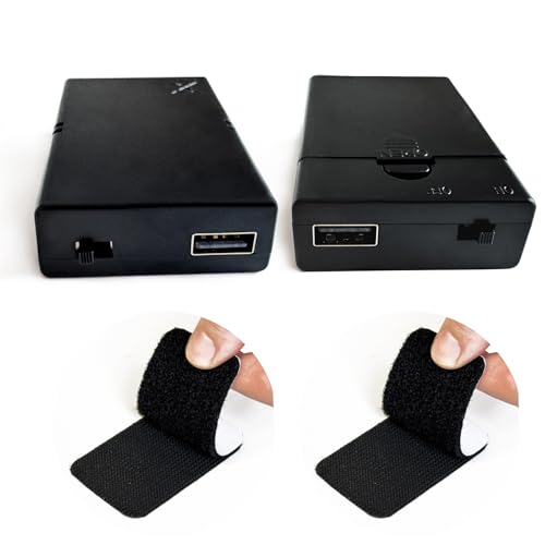 HOLITS 3 AA Batteriebox mit USB-Ausgang für LED-Lichter, 4,5-5 V Batterie auf USB-Port, kompakter Batteriehalter für LED-Lichter/Lichterkette, Low-Power-Dekor & DIY-Projekte (2 Stück) von HOLITS