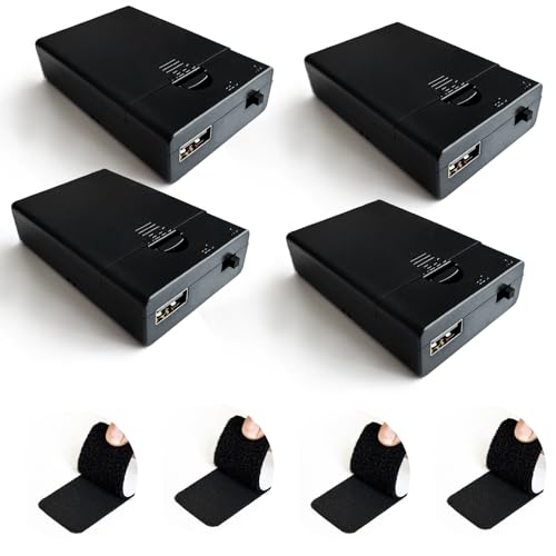 HOLITS 3 AA Batteriebox mit USB-Ausgang für LED-Lichter, 4,5-5 V Batterie auf USB-Port, kompakter Batteriehalter für LED-Lichter/Lichterkette, Low-Power-Dekor & DIY-Projekte (4 Stück) von HOLITS