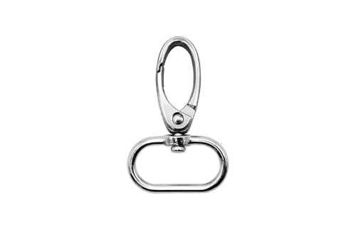 Karabinerverschlüsse mit Drehgelenk, 2,5 cm, silberfarben, robuste Metallverschlüsse mit sicherem Schloss, gebogene Karabinerhaken für Taschen, Schmuckherstellung, Schlüsselanhänger, Schlüsselbänder Karabinerverschlüsse mit Drehgelenk, 2,5 cm, silberfarben, robuste Metallverschlüsse mit sicherem Schloss, gebogene Karabinerhaken für Taschen, Schmuckherstellung, Schlüsselanhänger, Schlüsselbänder von HOLSHUN