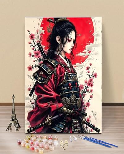 HOLXSW Malen nach Zahlen Erwachsene Japanische Samurai Frau 059 DIY Handgemalt Ölgemälde Kit40 X 50 CM Adult Mit 3 Pinseln und Acrylfarbe knitterfreie leinwand Kit HOLXSW Malen nach Zahlen Erwachsene Japanische Samurai Frau 059 DIY Handgemalt Ölgemälde Kit40 X 50 CM Adult Mit 3 Pinseln und Acrylfarbe knitterfreie leinwand Kit von HOLXSW
