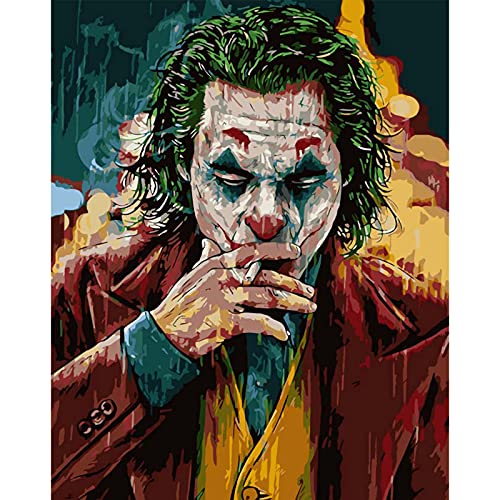 HOMALZ Malen Nach Zahlen Erwachsene Kinder Anfänger, DIY Handgemalt Ölgemälde Kits auf Leinwand mit Pinseln Acrylpigment für Home Haus Deko Set Painting by Numbers 40 * 50 cm - Joker HOMALZ Malen Nach Zahlen Erwachsene Kinder Anfänger, DIY Handgemalt Ölgemälde Kits auf Leinwand mit Pinseln Acrylpigment für Home Haus Deko Set Painting by Numbers 40 * 50 cm - Joker von HOMALZ