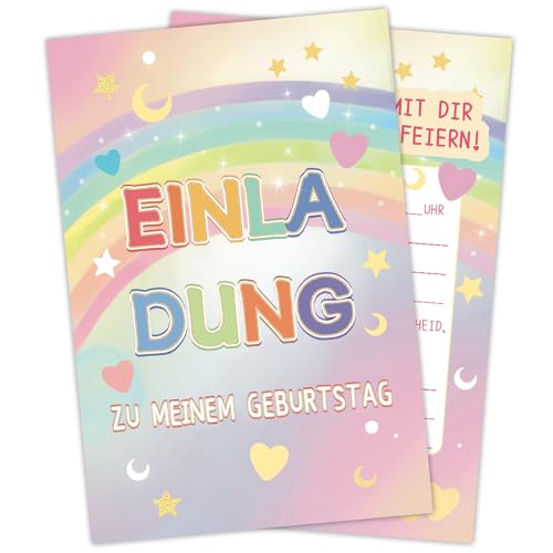 HOMANGA Regenbogen Geburtstag Einladung, Mädchen Geburtstag Party Einladung, 12 Stück Mädchen Geburtstagseinladungen und Umschläge, Kinder Baby Dusche Party Dekorationsartikel HOMANGA Regenbogen Geburtstag Einladung, Mädchen Geburtstag Party Einladung, 12 Stück Mädchen Geburtstagseinladungen und Umschläge, Kinder Baby Dusche Party Dekorationsartikel von HOMANGA