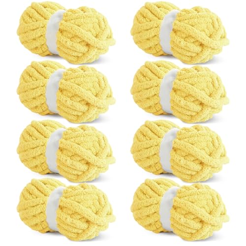 HOMBYS Buttercup Chunky Chenille-Garn zum Häkeln, sperriges, dickes, flauschiges Garn zum Stricken, super sperriges grobes Garn für Handstricken, Decke, weiches Plüschgarn, 8 Jumbo-Packungen (27 m, HOMBYS Buttercup Chunky Chenille-Garn zum Häkeln, sperriges, dickes, flauschiges Garn zum Stricken, super sperriges grobes Garn für Handstricken, Decke, weiches Plüschgarn, 8 Jumbo-Packungen (27 m, von HOMBYS
