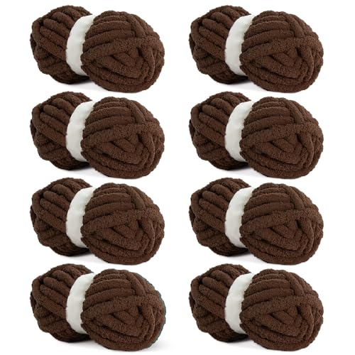 Hombys Dark Coffee Chunky Chenille-Garn zum Häkeln und Stricken, super sperrig, weicher Plüsch, 8 Jumbo-Packungen (27 m, je 237 g) Hombys Dark Coffee Chunky Chenille-Garn zum Häkeln und Stricken, super sperrig, weicher Plüsch, 8 Jumbo-Packungen (27 m, je 237 g) von HOMBYS