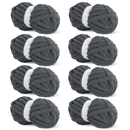 HOMBYS Dickes Chenille-Garn zum Häkeln und Stricken, super sperriges grobes Garn für Handstrickdecken, weiches Plüschgarn, 8 Jumbo-Packungen (27 m, 227 g pro Packung) HOMBYS Dickes Chenille-Garn zum Häkeln und Stricken, super sperriges grobes Garn für Handstrickdecken, weiches Plüschgarn, 8 Jumbo-Packungen (27 m, 227 g pro Packung) von HOMBYS