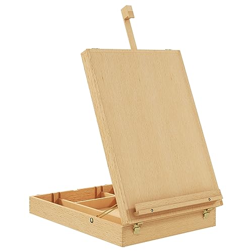 HOMCOM Tischstaffelei Winkelverstellbare Staffelei mit Griff, Stauraum Faltbar Kofferstaffelei Holzstaffelei zum Malen, Zeichnen, Natur HOMCOM Tischstaffelei Winkelverstellbare Staffelei mit Griff, Stauraum Faltbar Kofferstaffelei Holzstaffelei zum Malen, Zeichnen, Natur von HOMCOM