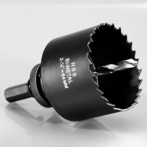 64 mm HSS Lochsäge, M42 Bi-Metall-Holzbohrer, runder Bohrer für Rohrentlüftung, Gipskarton, Kunststoff und Kupfer 64 mm HSS Lochsäge, M42 Bi-Metall-Holzbohrer, runder Bohrer für Rohrentlüftung, Gipskarton, Kunststoff und Kupfer von HOME COMPOSER