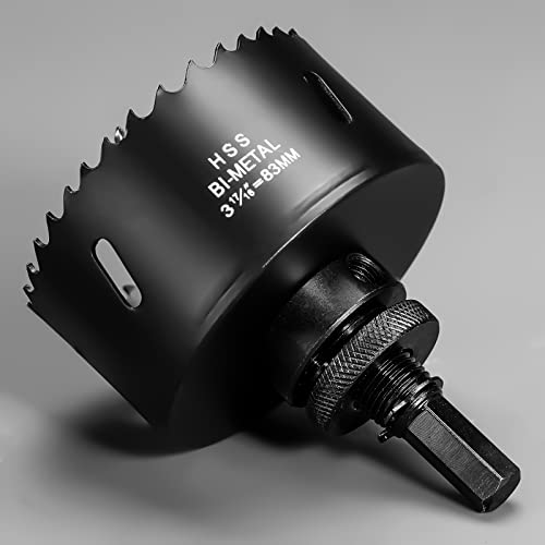 83 mm HSS Lochsäge, M42 Bi-Metall-Holzbohrer, runder Bohrer für Rohrentlüftung, Gipskarton, Kunststoff und Kupfer von HOME COMPOSER