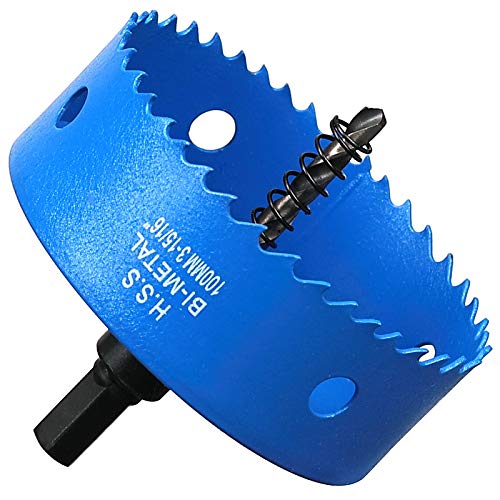 Lochsäge 100mm, Schnellarbeitsstahl HSS M42 Bi-Metall Lochsäge, Lochfräser mit Sechskant-Schaft und Bohrer für Holz, Trockenbau und Metallblech 1 Stück Blau Lochsäge 100mm, Schnellarbeitsstahl HSS M42 Bi-Metall Lochsäge, Lochfräser mit Sechskant-Schaft und Bohrer für Holz, Trockenbau und Metallblech 1 Stück Blau von HOME COMPOSER