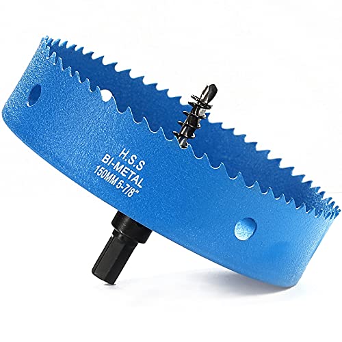 Lochsäge 150mm, Schnellarbeitsstahl HSS M42 Bi-Metall Lochsäge, Lochfräser mit Sechskant-Schaft und Bohrer für Holz, Trockenbau und Metallblech 1 Stück Blau Lochsäge 150mm, Schnellarbeitsstahl HSS M42 Bi-Metall Lochsäge, Lochfräser mit Sechskant-Schaft und Bohrer für Holz, Trockenbau und Metallblech 1 Stück Blau von HOME COMPOSER
