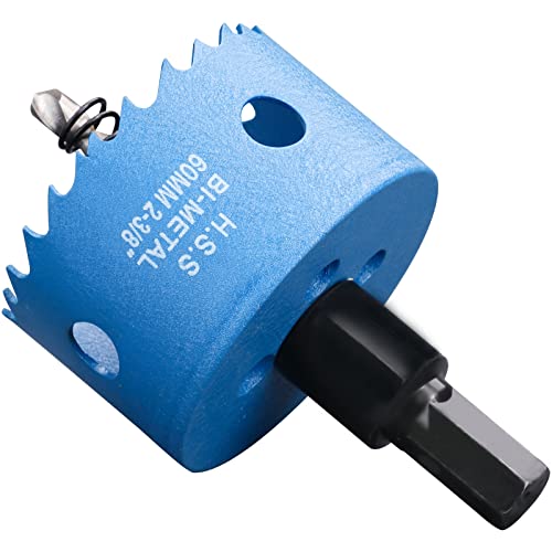 Lochsäge 60mm, Schnellarbeitsstahl HSS M42 Bi-Metall Lochsäge, Lochfräser mit Sechskant-Schaft und Bohrer für Holz, Trockenbau und Metallblech, 1 Stück Blau Lochsäge 60mm, Schnellarbeitsstahl HSS M42 Bi-Metall Lochsäge, Lochfräser mit Sechskant-Schaft und Bohrer für Holz, Trockenbau und Metallblech, 1 Stück Blau von HOME COMPOSER