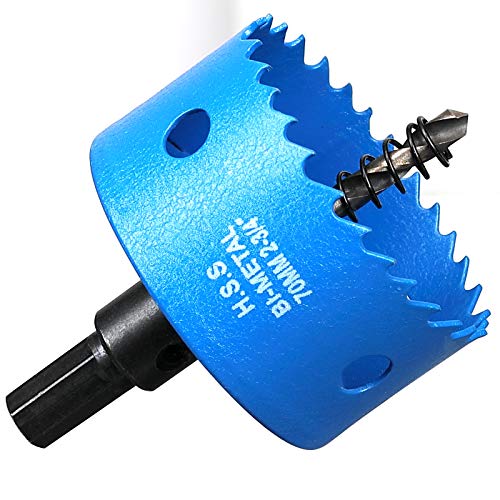 Lochsäge 70mm, Schnellarbeitsstahl HSS M42 Bi-Metall Lochsäge, Lochfräser mit Sechskant-Schaft und Bohrer für Holz, Trockenbau und Metallblech, Stück Blau Lochsäge 70mm, Schnellarbeitsstahl HSS M42 Bi-Metall Lochsäge, Lochfräser mit Sechskant-Schaft und Bohrer für Holz, Trockenbau und Metallblech, Stück Blau von HOME COMPOSER