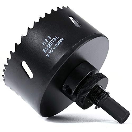 Lochsäge 89mm, Schnellarbeitsstahl HSS M42 Bi-Metall Lochsäge, Lochfräser mit Sechskant-Schaft und Bohrer für Holz, Trockenbau und Metallblech 1 Stück Schwarz Lochsäge 89mm, Schnellarbeitsstahl HSS M42 Bi-Metall Lochsäge, Lochfräser mit Sechskant-Schaft und Bohrer für Holz, Trockenbau und Metallblech 1 Stück Schwarz von HOME COMPOSER