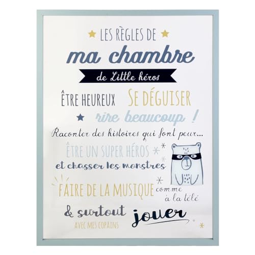 HOME DECO KIDS Bilderrahmen Die Regles de La Plaises für Jungen, Kinderzimmer, Deko-Objekt, Holz – MDF, Transparent-Gold-Dunkel-Schwarz, 40 x 1.6 x 60 HOME DECO KIDS Bilderrahmen Die Regles de La Plaises für Jungen, Kinderzimmer, Deko-Objekt, Holz – MDF, Transparent-Gold-Dunkel-Schwarz, 40 x 1.6 x 60 von HOME DECO KIDS