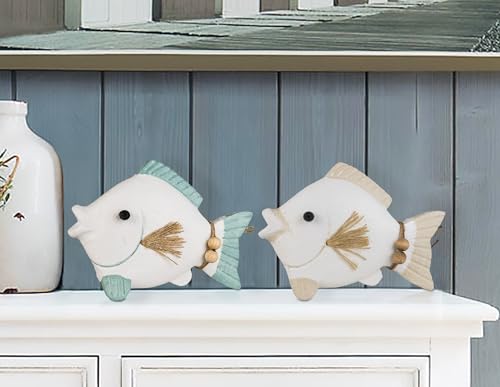 Sailingstory Fisch-Dekoration aus Holz, Küstendekoration, Stranddekoration für Zuhause, See, Haus, Dekoration, 2 Stück von HOME DECOR SAILINGSTORY