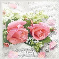 Serviette "Blumen Symphonie" - 20 Stück von Pink