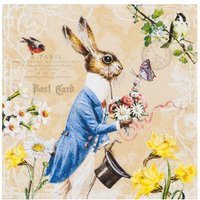 Serviette "Mr. Rabbit" - 20 Stück von Braun