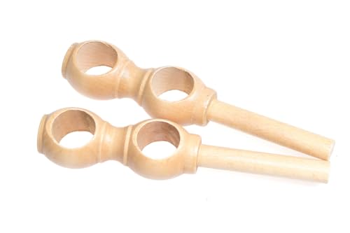 HOME LAMB Gardinenstangenhalter Buche 2 Stück 28mm Durchmesser Doppelt - Stabile Gardinenstange Halter - Holz Vorhanghalter Robuste und Solide - Halter Gardinenstange - Gardinenstangen Träger von HOME LAMB