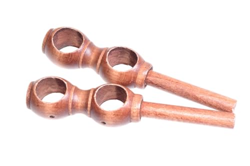 HOME LAMB Gardinenstangenhalter Erle 2 Stück 28mm Durchmesser Doppelt - Stabile Gardinenstange Halter - Holz Vorhanghalter Robuste und Solide - Halter Gardinenstange - Gardinenstangen Träger von HOME LAMB