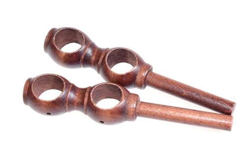 HOME LAMB Gardinenstangenhalter Mahagoni 2 Stück 28mm Durchmesser Doppelt - Stabile Gardinenstange Halter - Holz Vorhanghalter Robuste und Solide - Halter Gardinenstange - Gardinenstangen Träger von HOME LAMB