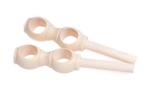 HOME LAMB Gardinenstangenhalter Naturholz 2 Stück 28mm Durchmesser Doppelt - Stabile Gardinenstange Halter - Holz Vorhanghalter Robuste und Solide - Halter Gardinenstange - Gardinenstangen Träger von HOME LAMB