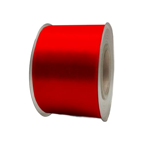 Satinband, 50 mm x 22 m, Geschenkband, Satinband, Geschenkband, dekoratives Band, Stoff (Rot, 5 cm x 22 m) von HOME SOLAZZIA