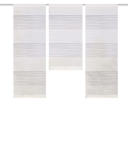 Gabi Kleinfenster-Set, halbtransparenter Stoff, Farbe: Weiß, Größe: 80 x 30 cm von HOME WOHNIDEEN