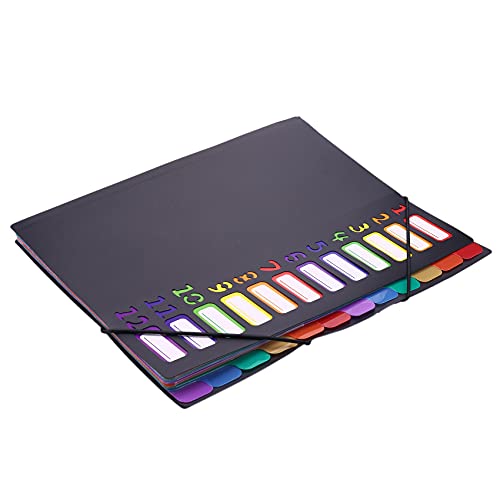 Erweiterter Ordner, 12 Buchstaben A4, Sortierer für Papier, Aktenaufbewahrungs Tasche Kunststoff, Schillernd Erweiterter Ordner, 12 Buchstaben A4, Sortierer für Papier, Aktenaufbewahrungs Tasche Kunststoff, Schillernd von HOMEDEK