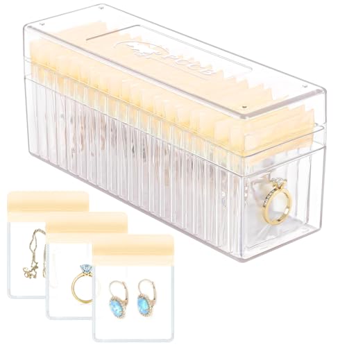 HOMEHIVE Acryl-Schmuck-Organizer, transparente Schmuck-Organizer-Box mit 20 tragbaren Schmucktaschen, Reise-Schmuckschatulle, Schmuckaufbewahrung für Ohrringe/Ringe/Halsketten für Frauen und Mädchen, HOMEHIVE Acryl-Schmuck-Organizer, transparente Schmuck-Organizer-Box mit 20 tragbaren Schmucktaschen, Reise-Schmuckschatulle, Schmuckaufbewahrung für Ohrringe/Ringe/Halsketten für Frauen und Mädchen, von HOMEHIVE