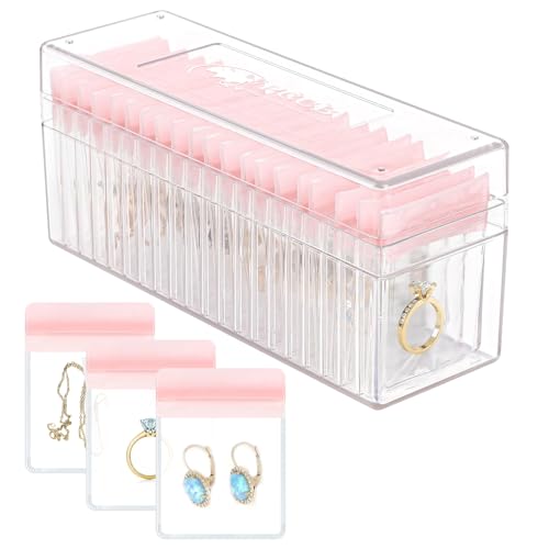 HOMEHIVE Acryl-Schmuck-Organizer, transparente Schmuck-Organizer-Box mit 20 tragbaren Schmucktaschen, Reise-Schmuckschatulle, Schmuckaufbewahrung für Ohrringe/Ringe/Halsketten für Frauen und Mädchen, HOMEHIVE Acryl-Schmuck-Organizer, transparente Schmuck-Organizer-Box mit 20 tragbaren Schmucktaschen, Reise-Schmuckschatulle, Schmuckaufbewahrung für Ohrringe/Ringe/Halsketten für Frauen und Mädchen, von HOMEHIVE