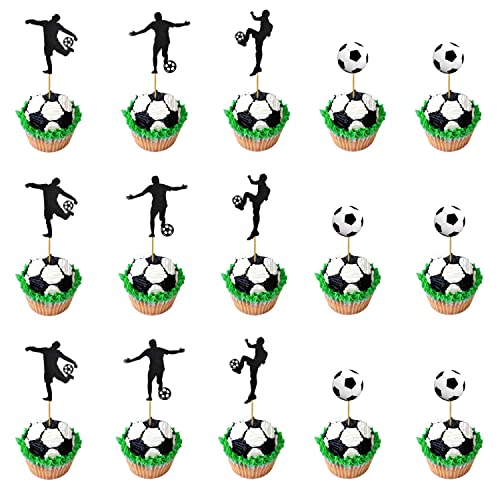 48 Stück Fussball Cupcake Topper Fussball Muffin Deko Fussball Party Tortenaufleger für Babyparty Geburtstagsfeie Kuchendekoration 48 Stück Fussball Cupcake Topper Fussball Muffin Deko Fussball Party Tortenaufleger für Babyparty Geburtstagsfeie Kuchendekoration von HOMEJOY
