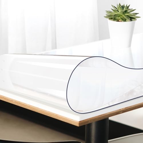 HOMELUX Tischfolie Transparent Tischdecke 1.8mm - PVC Durchsichtige Tischdecke - Abwaschbar, Wählbar Größe, Individuell Zuschneidbarer - Glasklar Tischschutz Transparent, Tischschutzfolie von HOMELUX