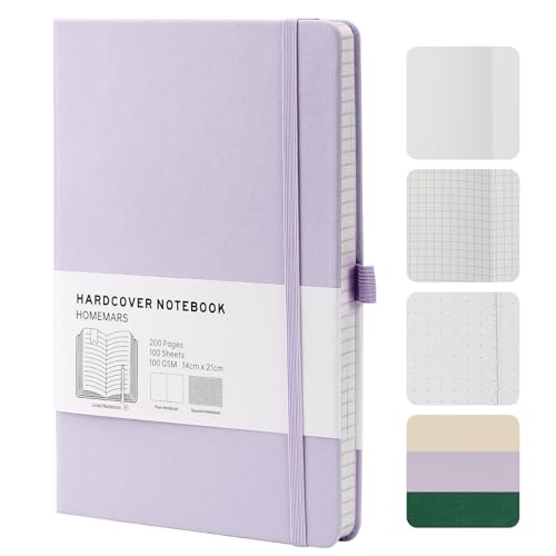 HOMEMARS Notizbuch, Notebook, 21cm*14.5cm,Notizbuch A5 Dotted, Hardcover Leader Bullet Dot Grid Journal, Journal buch, Reisetagebuch, Notizblock, 100GSM, 200 Seiten, Lila,Leder Hardcover HOMEMARS Notizbuch, Notebook, 21cm*14.5cm,Notizbuch A5 Dotted, Hardcover Leader Bullet Dot Grid Journal, Journal buch, Reisetagebuch, Notizblock, 100GSM, 200 Seiten, Lila,Leder Hardcover von HOMEMARS