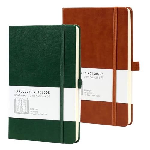HOMEMARS Notizbuch, Notebook, Notizbuch Liniert A5, Journal buch, Reisetagebuch, Liniert a5, Notizblock, Notizbücher a5, 100GSM, 200 Pages, 2 Stück, Reisetagebuch, Braun Grün HOMEMARS Notizbuch, Notebook, Notizbuch Liniert A5, Journal buch, Reisetagebuch, Liniert a5, Notizblock, Notizbücher a5, 100GSM, 200 Pages, 2 Stück, Reisetagebuch, Braun Grün von HOMEMARS