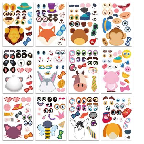 HOMESTE DIY Aufkleber 36 PCS Sticker für Kinder 2 3 4 5 6 Jahre 12 Verschiedene Tiere HOMESTE DIY Aufkleber 36 PCS Sticker für Kinder 2 3 4 5 6 Jahre 12 Verschiedene Tiere von HOMESTEC