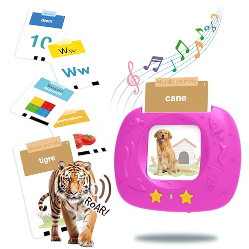 HOMESTEC Lernkarten-Set für Kinder 2-4 Jahre | Italienische Sprechende Lernkarten mit Geräuschen, 288 Wörter 144 Karten, Sprachlernspielzeug –Spielzeug Geschenkidee für Jungen & Mädchen HOMESTEC Lernkarten-Set für Kinder 2-4 Jahre | Italienische Sprechende Lernkarten mit Geräuschen, 288 Wörter 144 Karten, Sprachlernspielzeug –Spielzeug Geschenkidee für Jungen & Mädchen von HOMESTEC