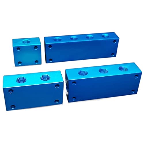 Aluminium-Verteilerblock-Splitter, Mehrrohr-Luftquellenzweig, Aluminium-Block, Luftauslassverteiler, 1/2/3/4 Wege, 4/6/8/10 Anschlüsse, BSP, G3/8 "In, G1/4" Out, 1 Stück ( Color : 4 Way 10 Ports ) von HOMEXO