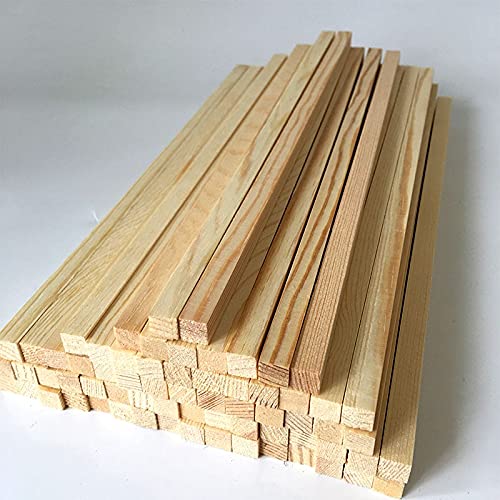 HOMEXO Holzstäbchen Handgefertigte Modellbaumaterialien Quadratisches Holz 10St (Color : 300mm Length, Size : 10mm x 10mm) von HOMEXO
