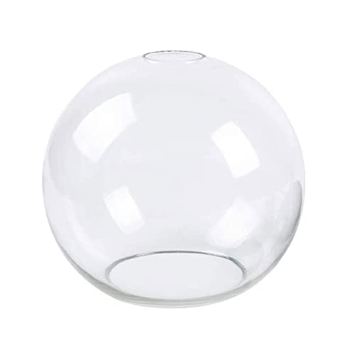 HOMEXO Kugelförmiger Lampenschirm aus Klarem Glas - Ersatz Mit Öffnung an Zwei Enden, D13, D15, D20, D25, D18 cm - Glasabdeckung, Kugel-Form, 1 Stück (Size: D13cm) von HOMEXO