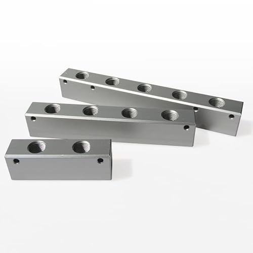 HOMEXO Pneumatische Fitting Schnellkupplung 25x20mm 1/4 "BSP Weibliche Gas Verteiler Verteiler Splitter Aluminium Block for Luft Kompressor 1pc (Size : 4 Way 6 Port) von HOMEXO